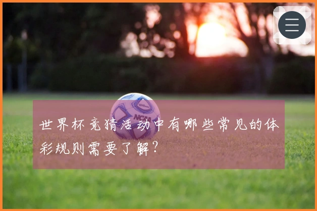 世界杯竞猜活动中有哪些常见的体彩规则需要了解？